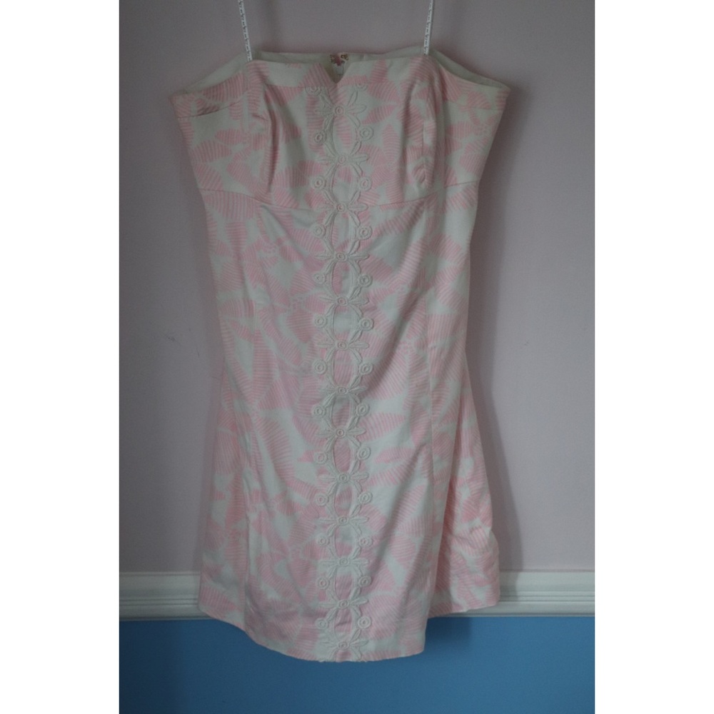 Lilly Pulitzer Size 4 Strapless Dress Pink & White